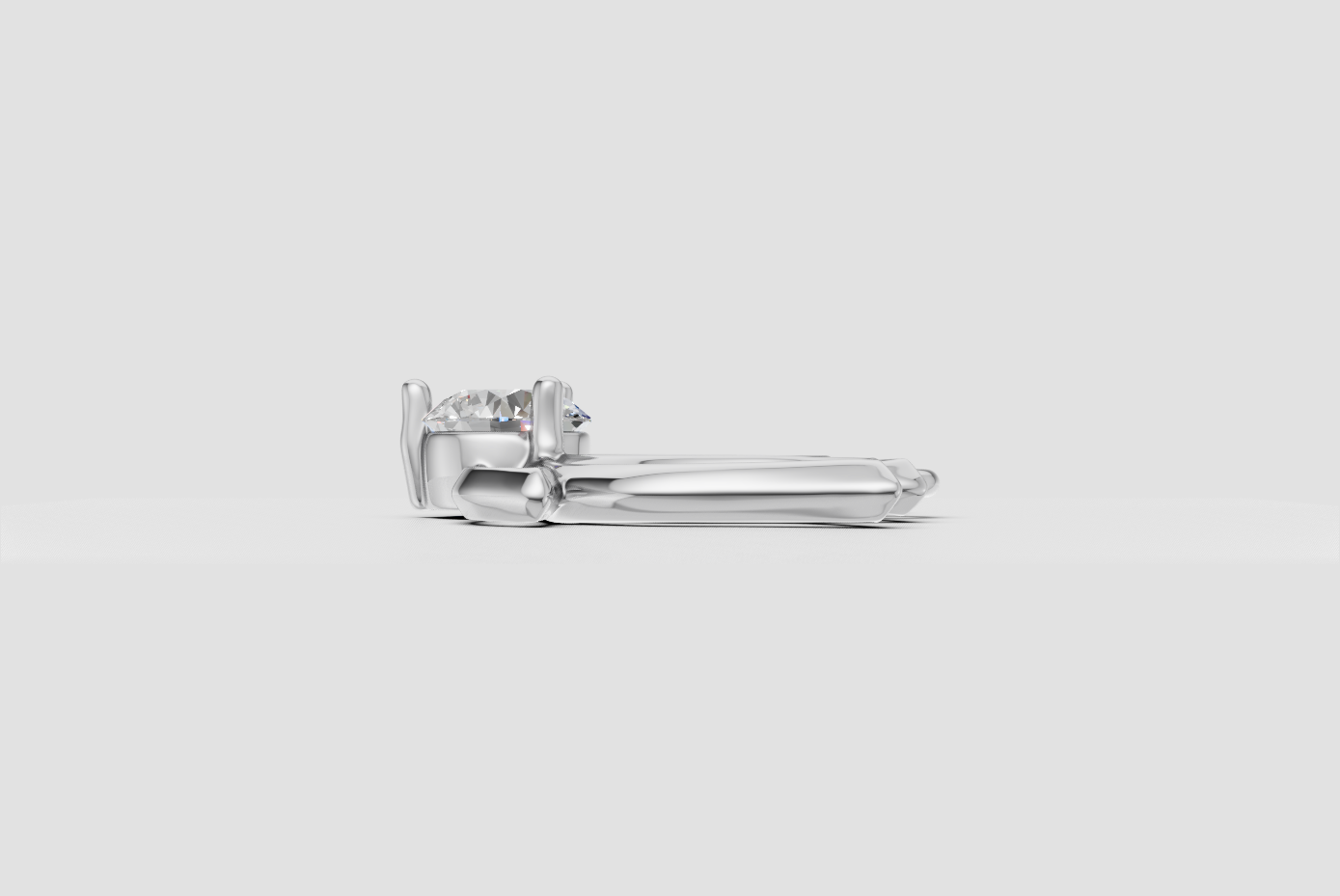 Stylish Lotus Pendant with a Round Diamond — view 8