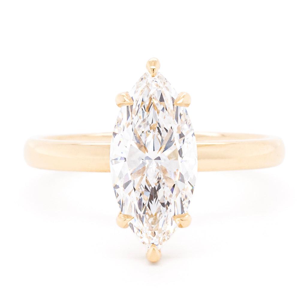 Marquise Solitaire Six-Prong Engagement Ring — view 3