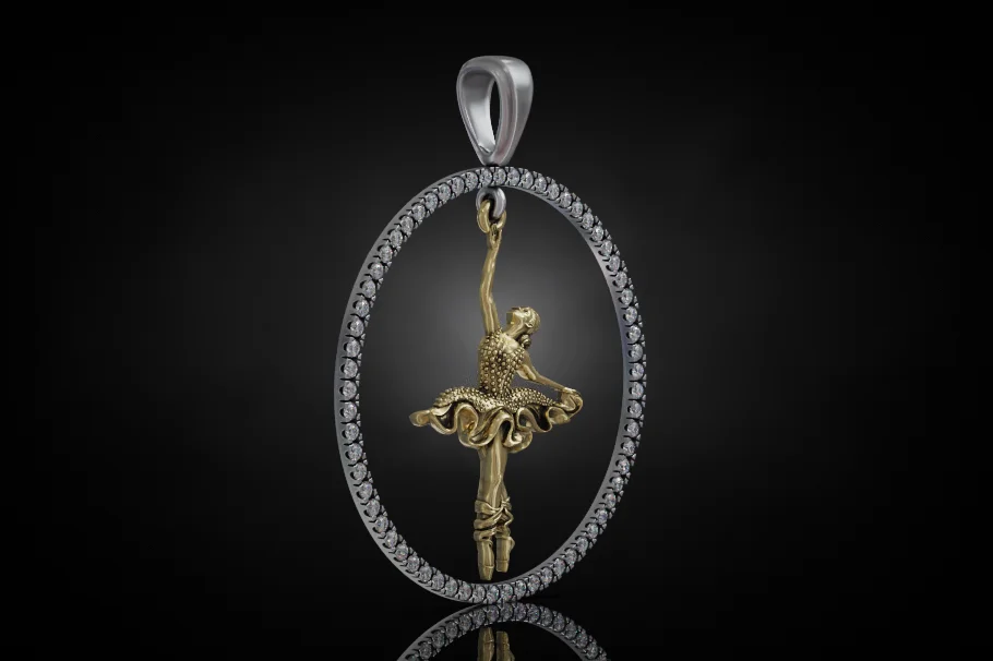 Sculpted Ballerina Dance Pendant — view 4