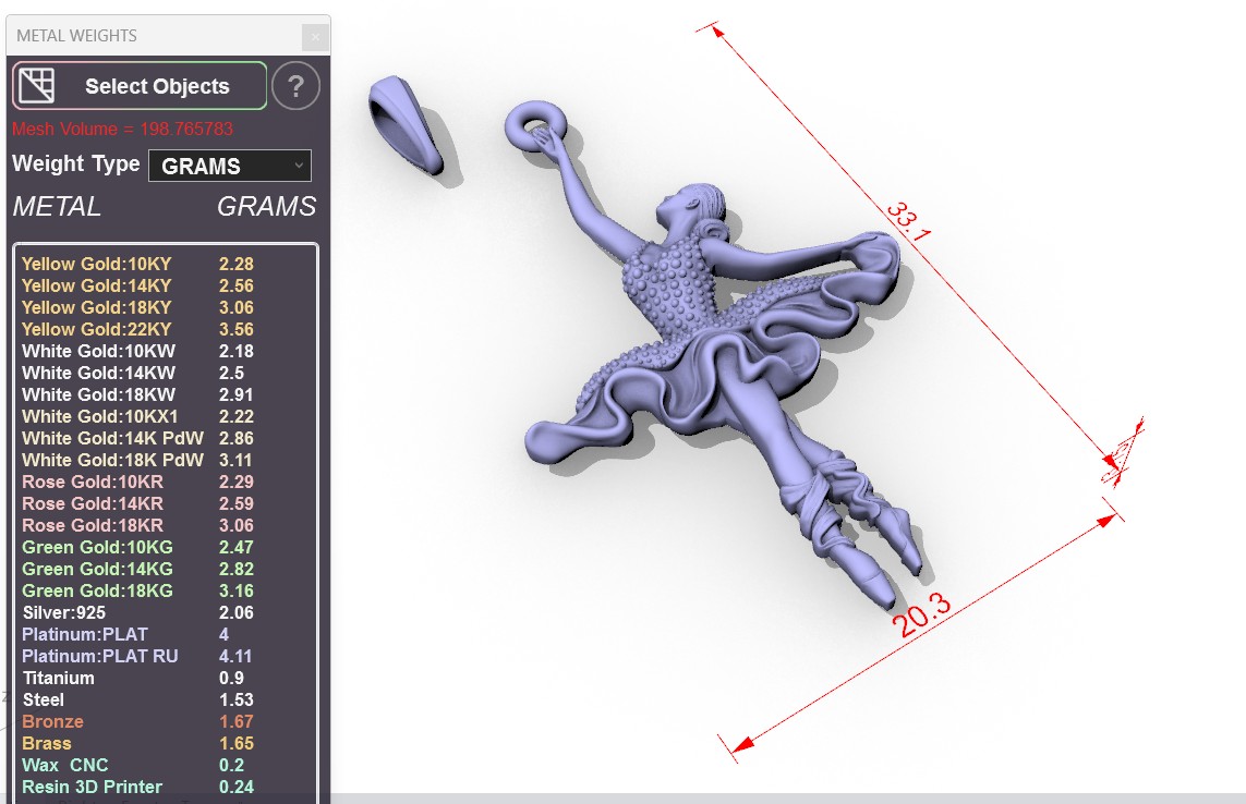 Sculpted Ballerina Dance Pendant — view 8
