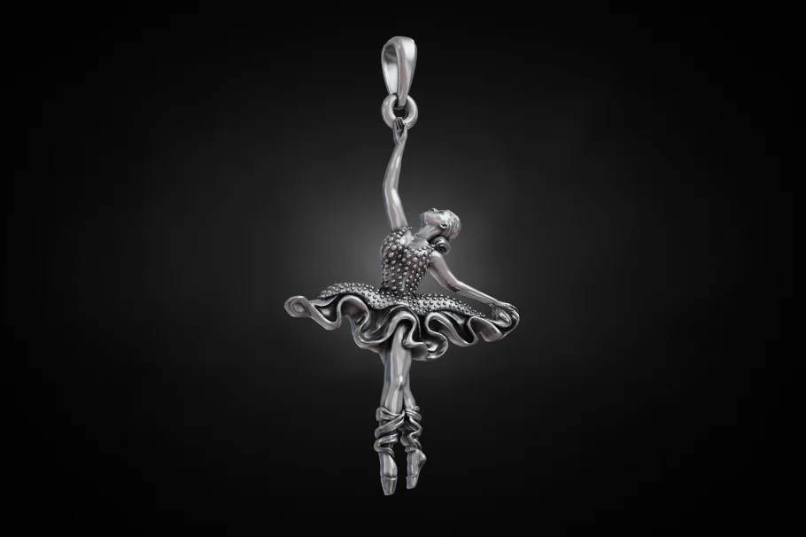 Sculpted Ballerina Dance Pendant