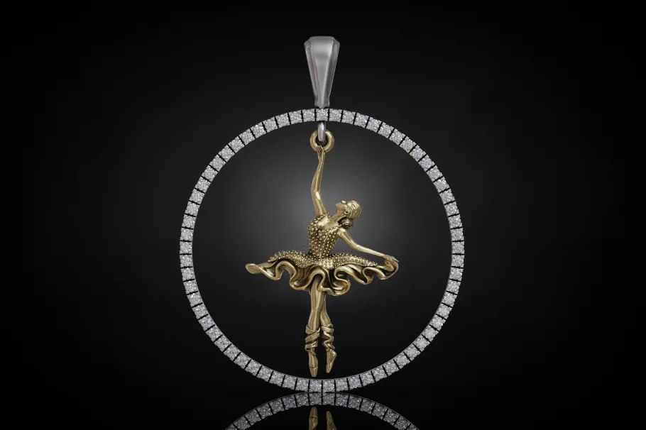Sculpted Ballerina Dance Pendant — view 3