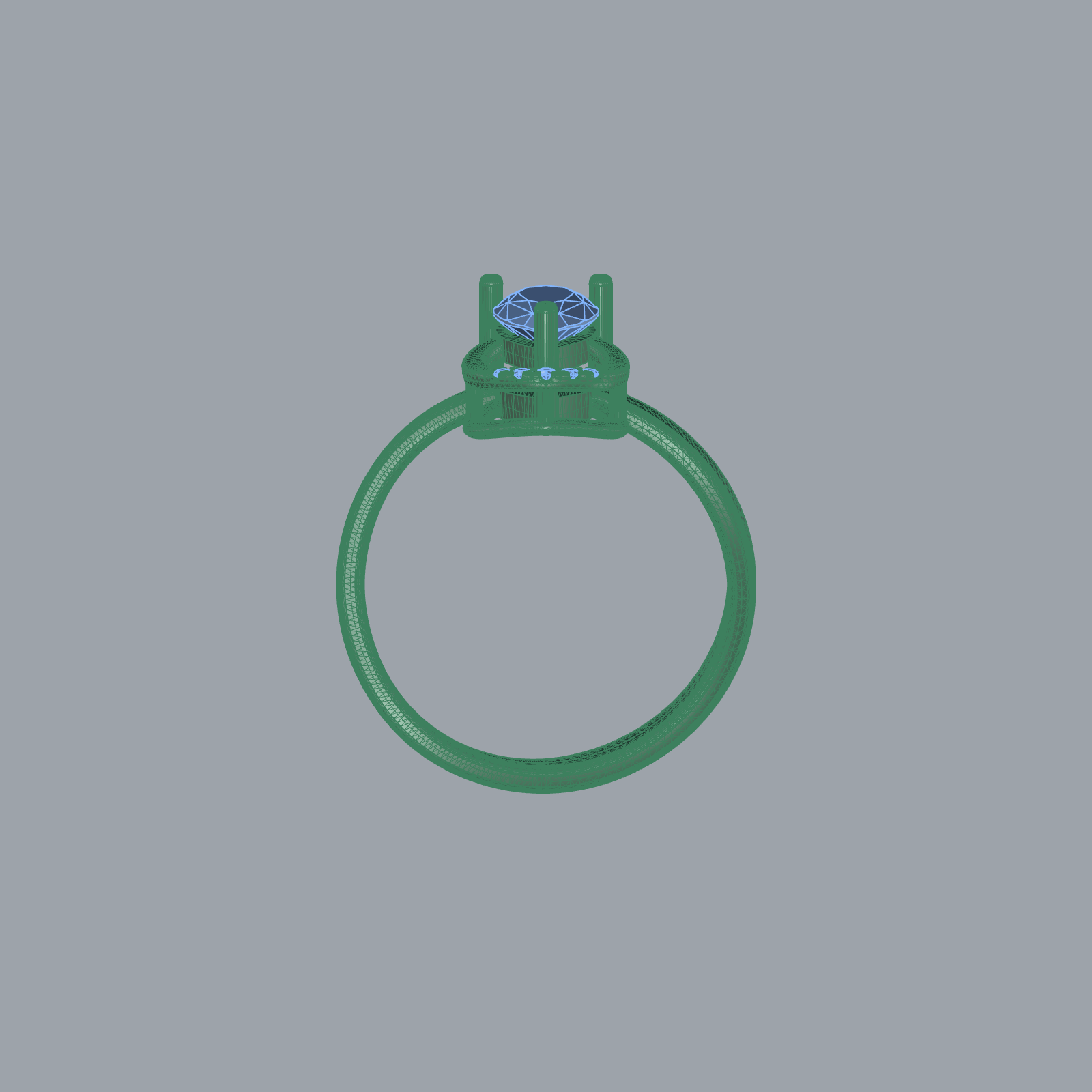 Split Shank Pear Diamond Ring with Beaded Edges — view 5