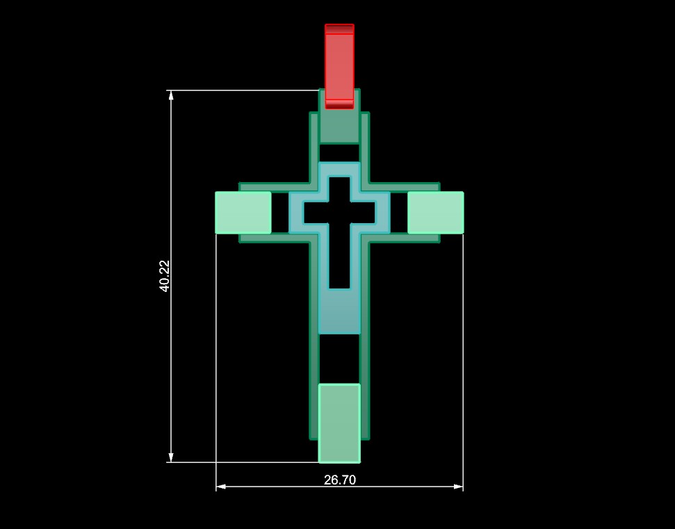 Geometric Layered Cross Pendant — view 7