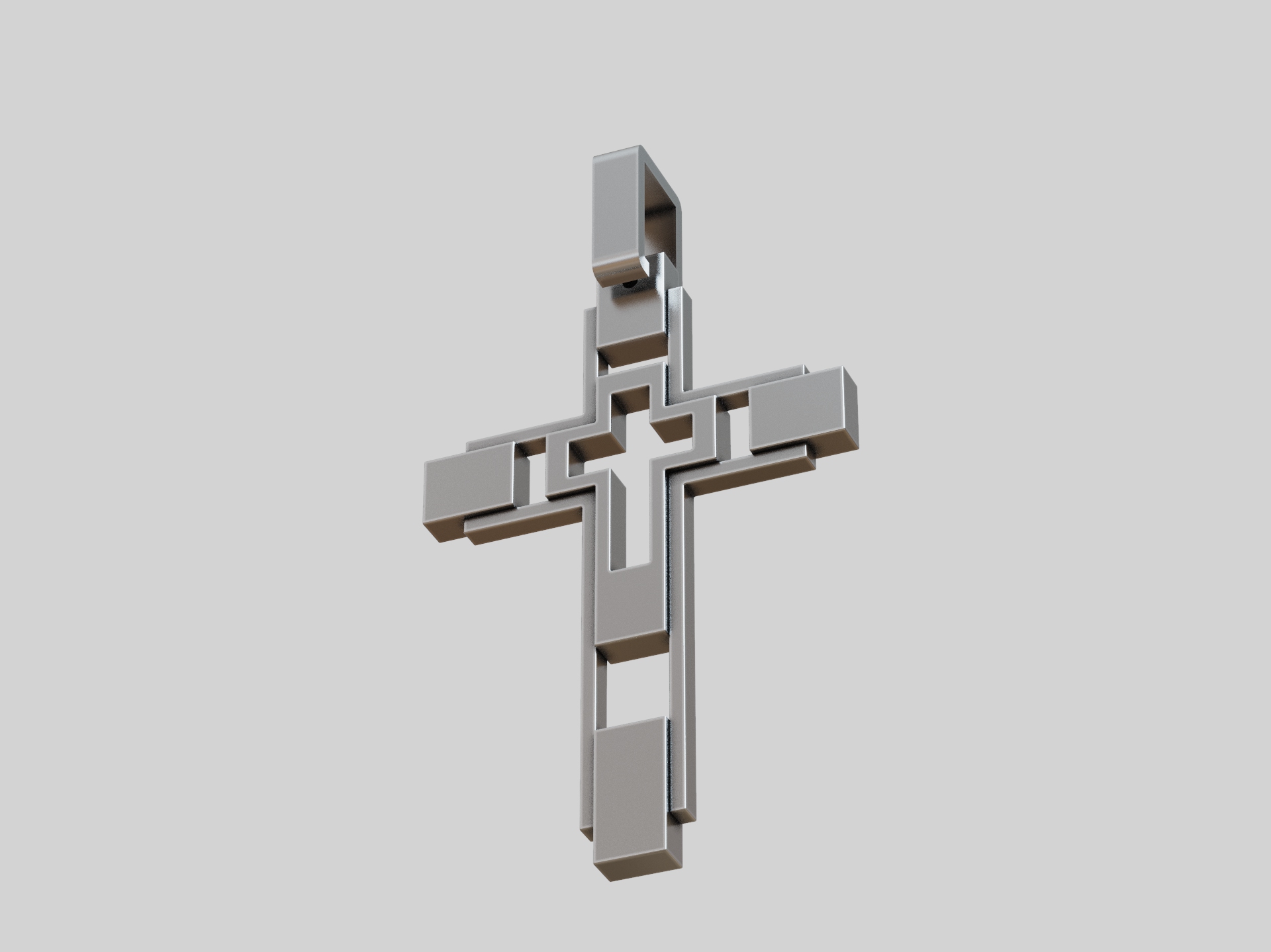 Geometric Layered Cross Pendant — view 4