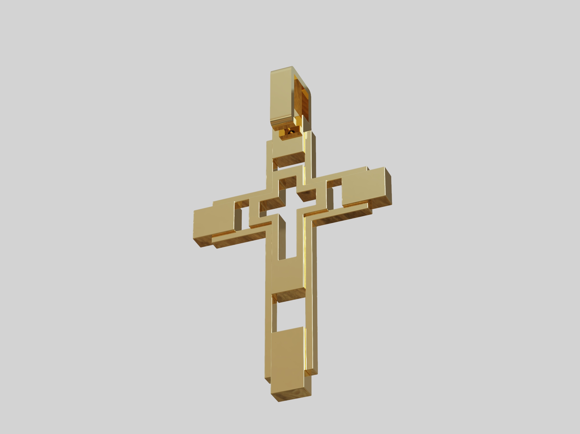 Geometric Layered Cross Pendant — view 5