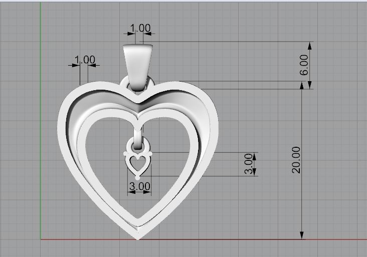 Open Heart Pendant with Dangling Gem — view 3