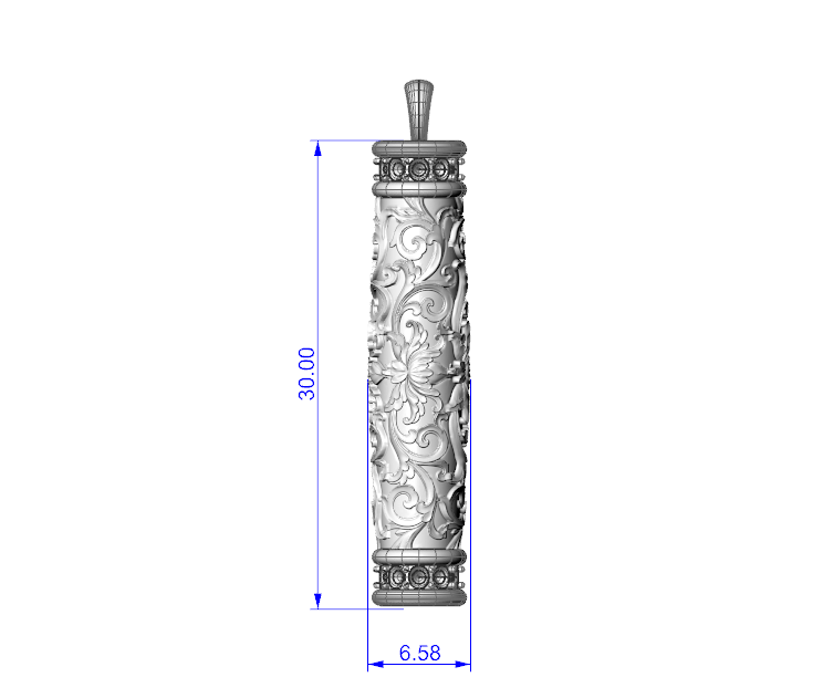Cylindrical Scrollwork Channel Set Pendant — view 7