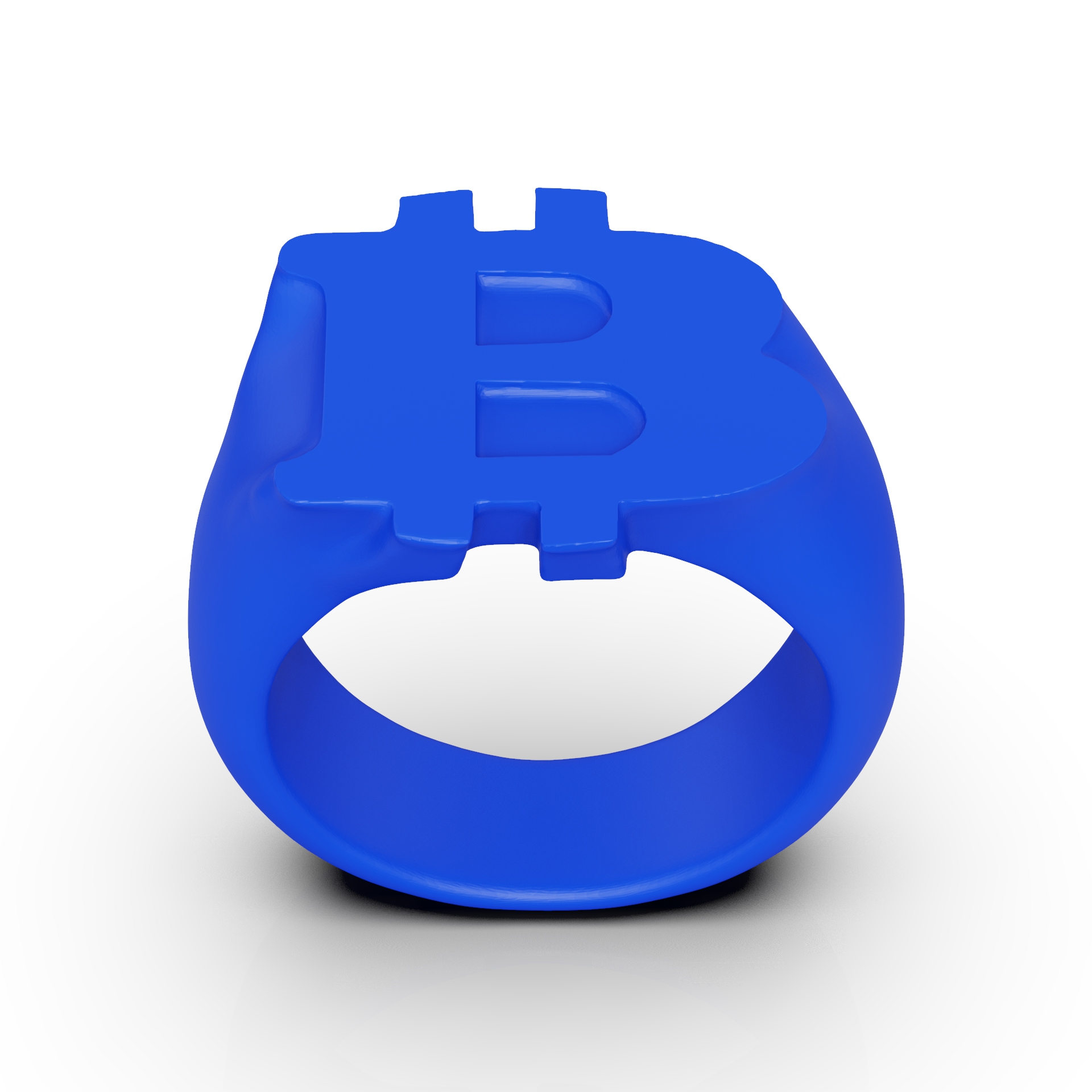 Bold Bitcoin Crypto Symbol Signet Ring — view 5