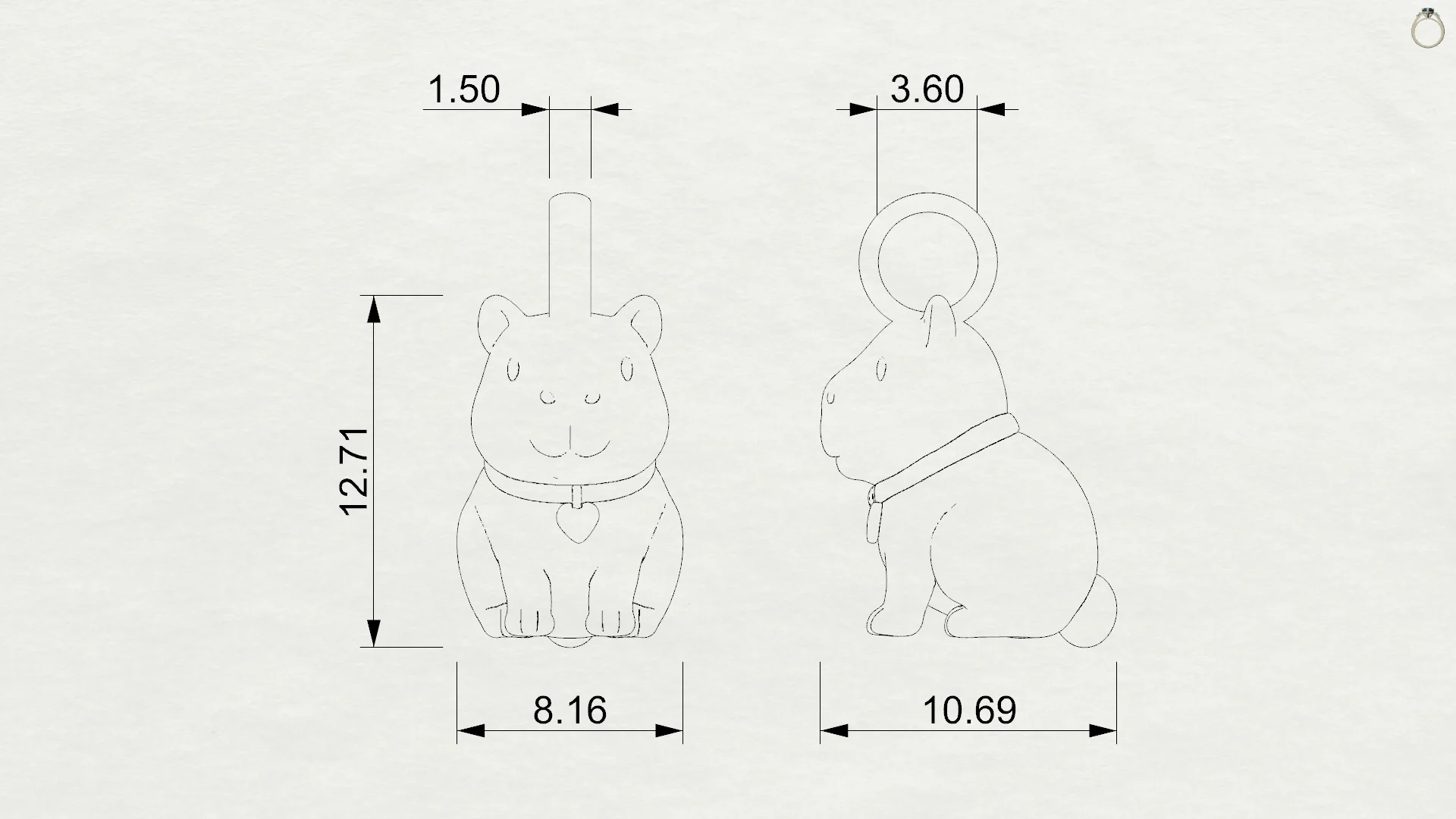 Capybara Charm 3D Model — view 7