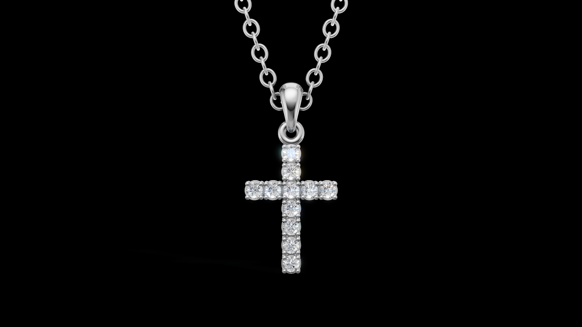 Diamond Cross Pendant 2mm 11 pices — view 2