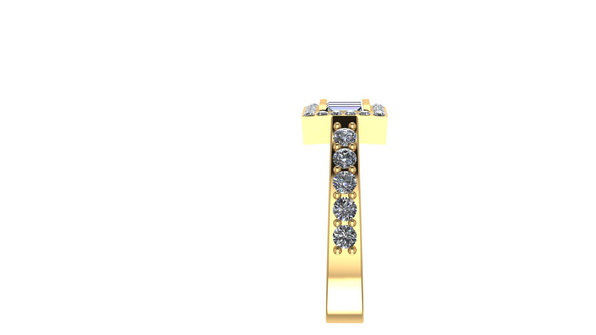 Baguette Diamond Men's Ring — view 4