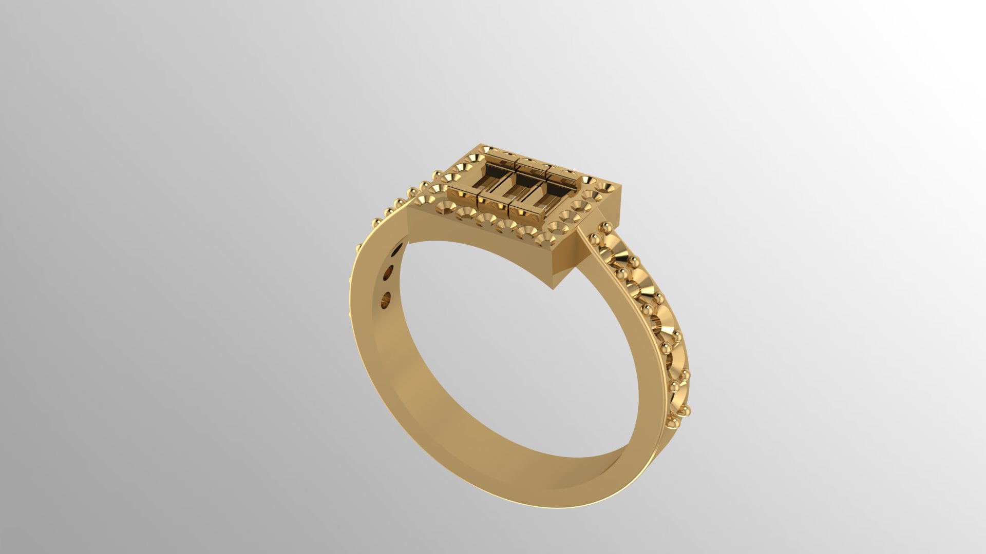 Baguette Diamond Men's Ring — view 6