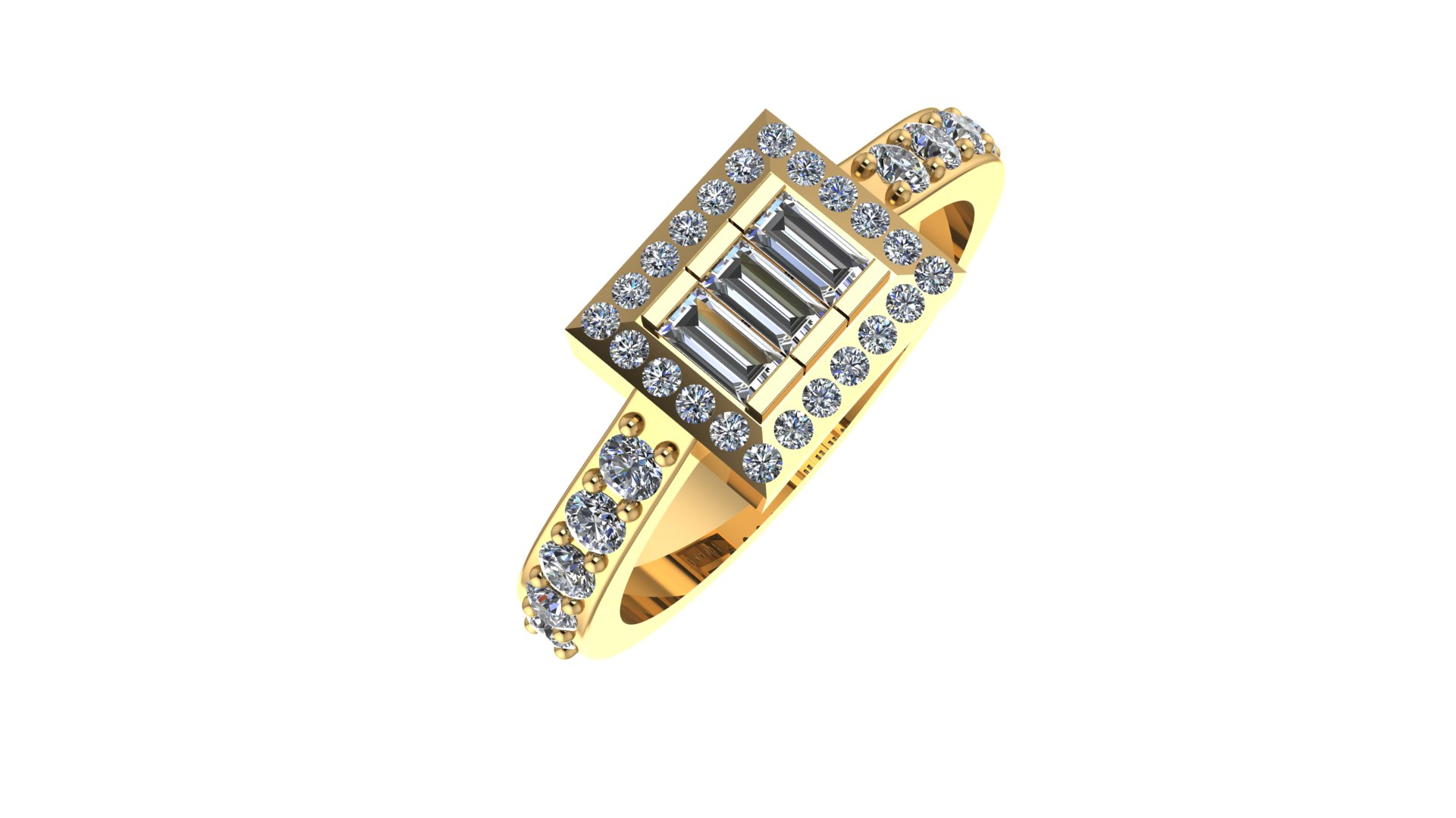 Baguette Diamond Men's Ring — view 5