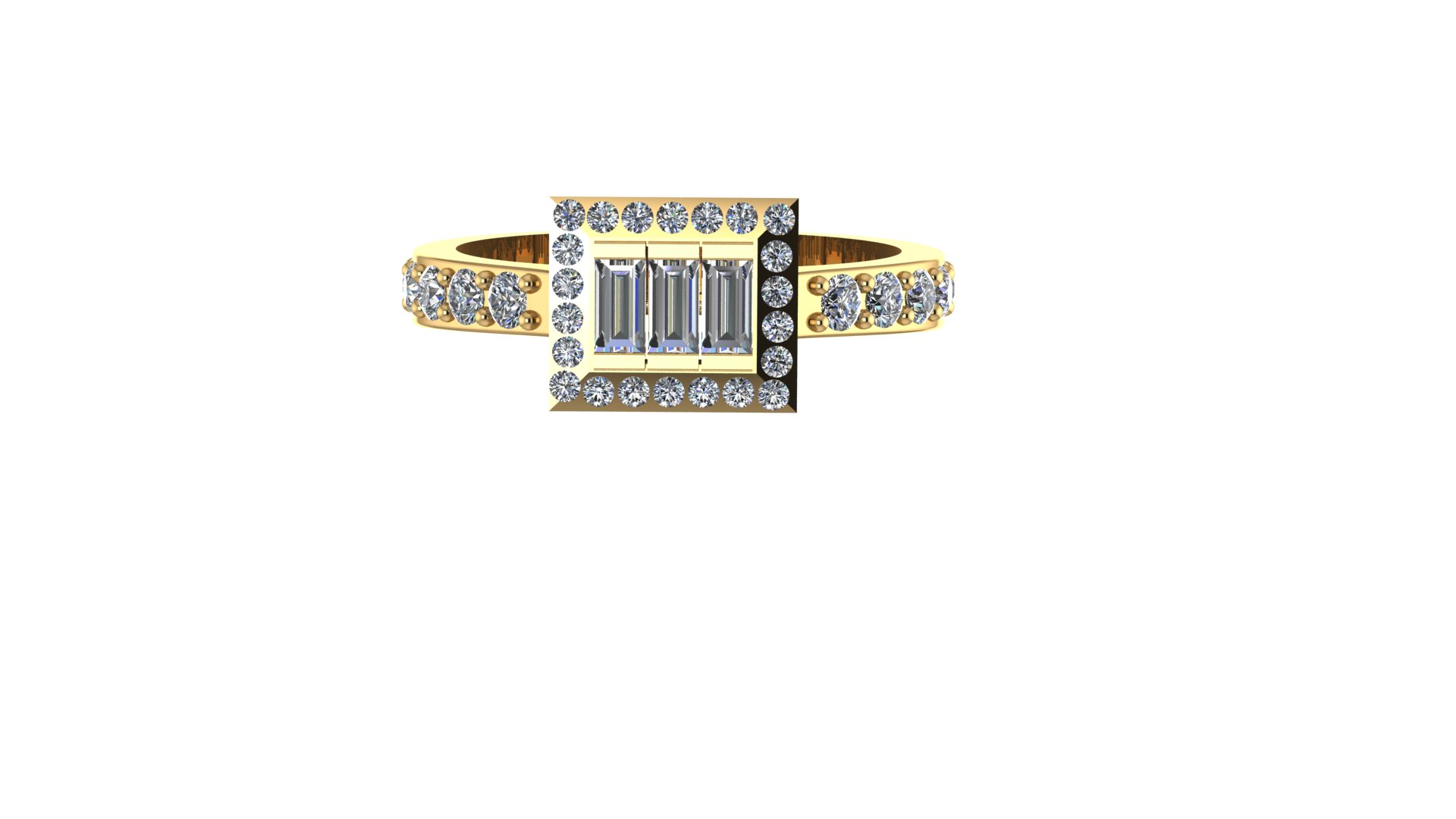 Baguette Diamond Men's Ring — view 3