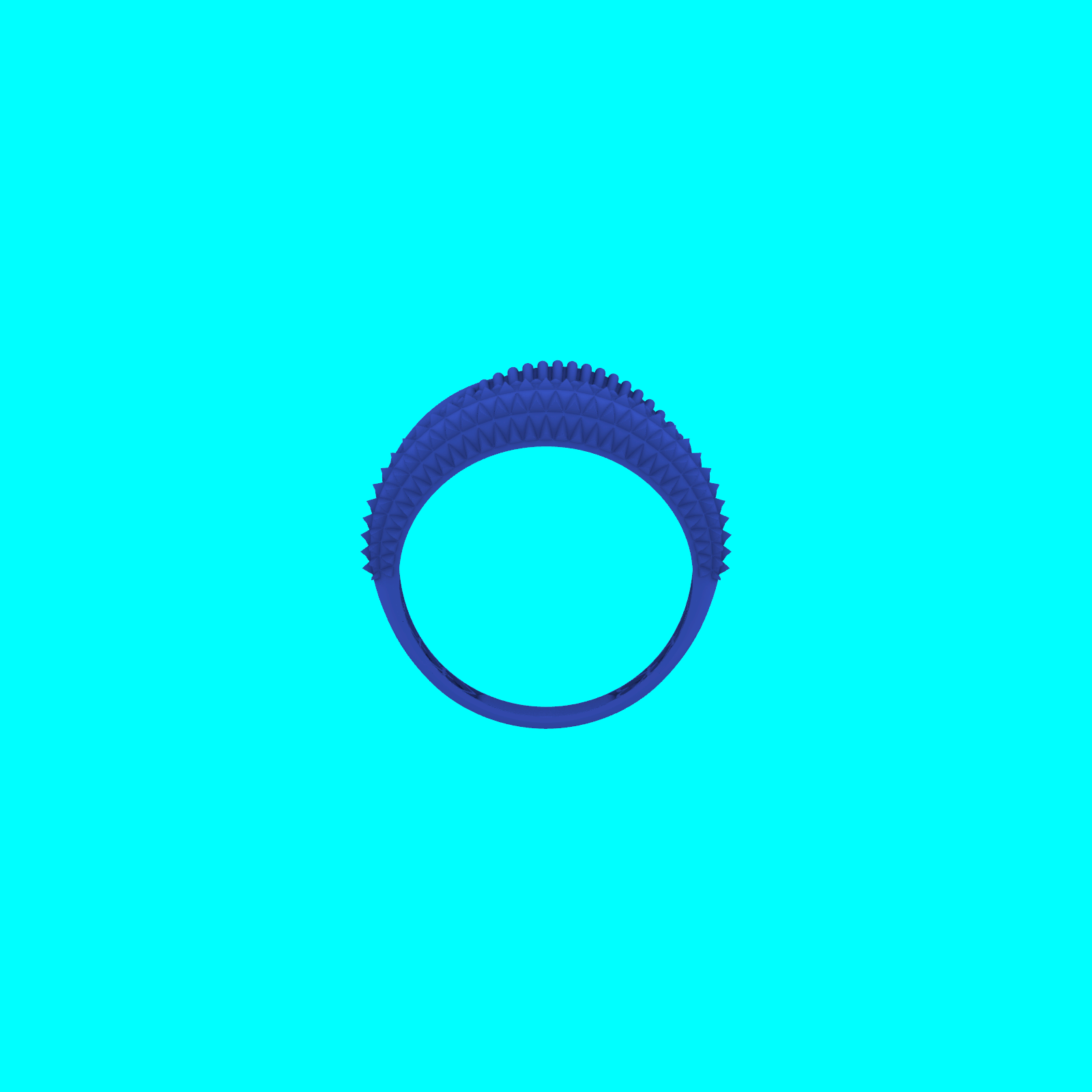 Interwoven Band Ring with Ribbed and Pyramid Textures — view 3