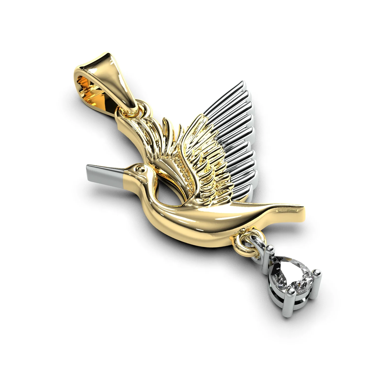 Jewelry pendant stork — view 6