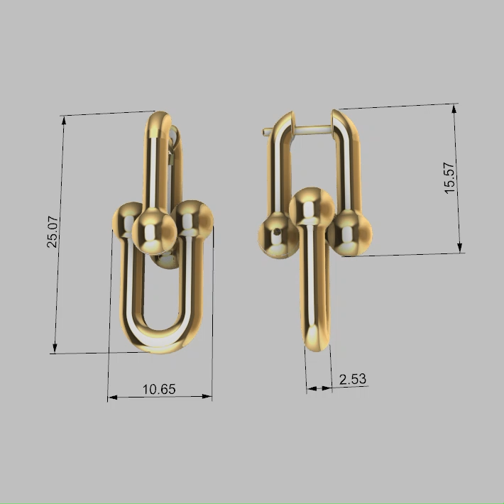 U-Link Ball Detail Hoop Earrings