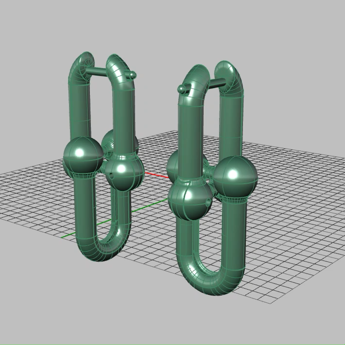 U-Link Ball Detail Hoop Earrings — view 2