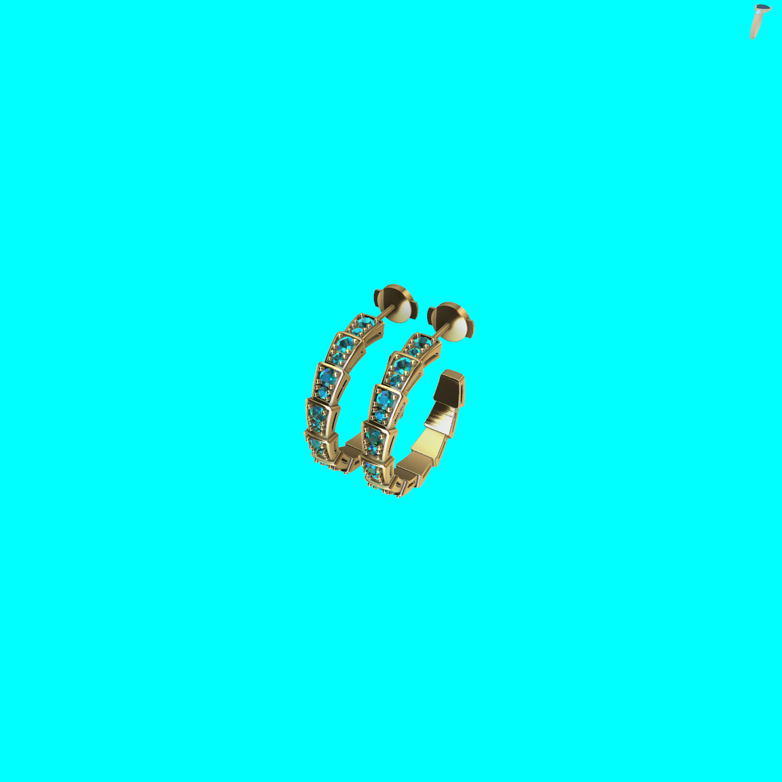 Hoop Earrings with Round Gems — view 7
