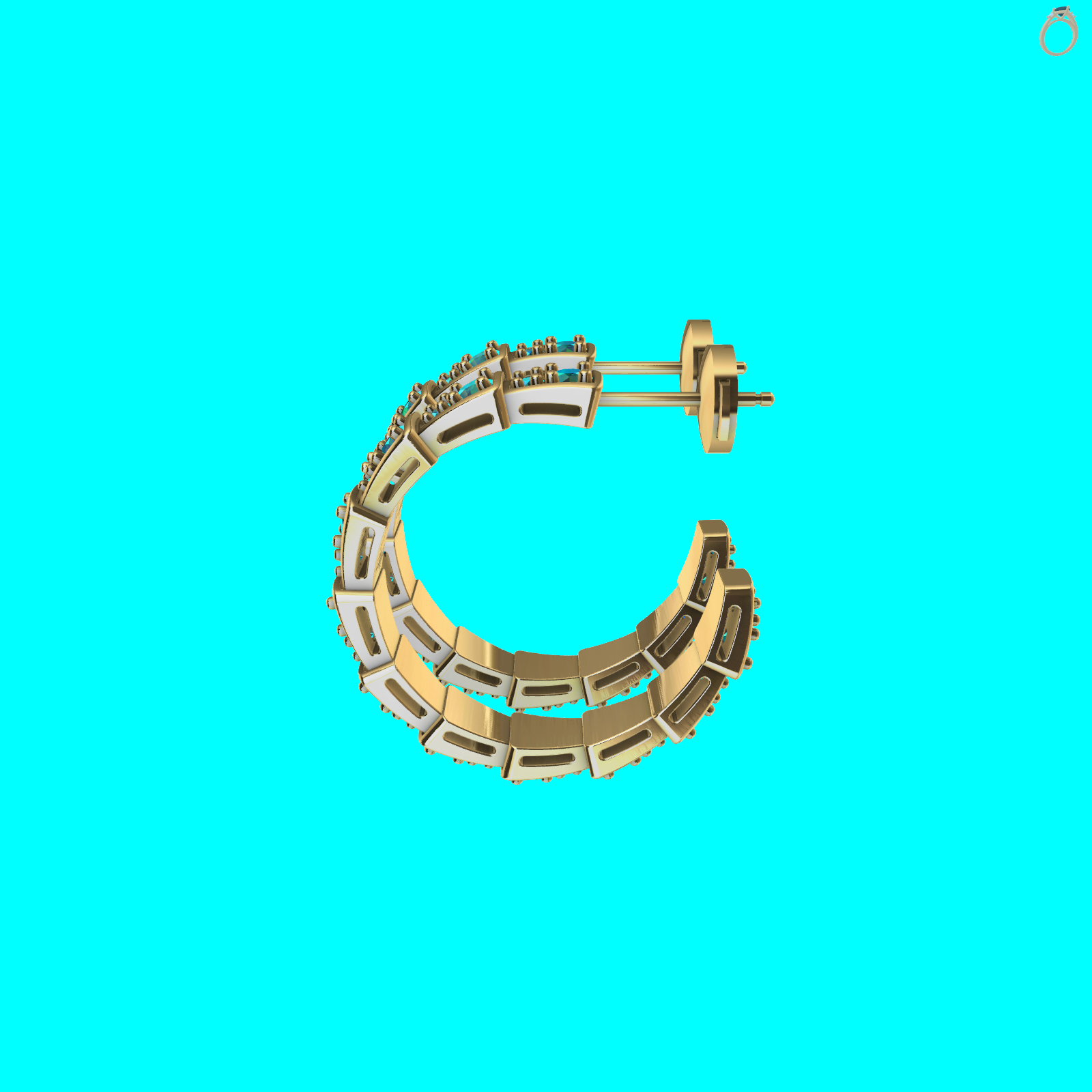 Hoop Earrings with Round Gems — view 4