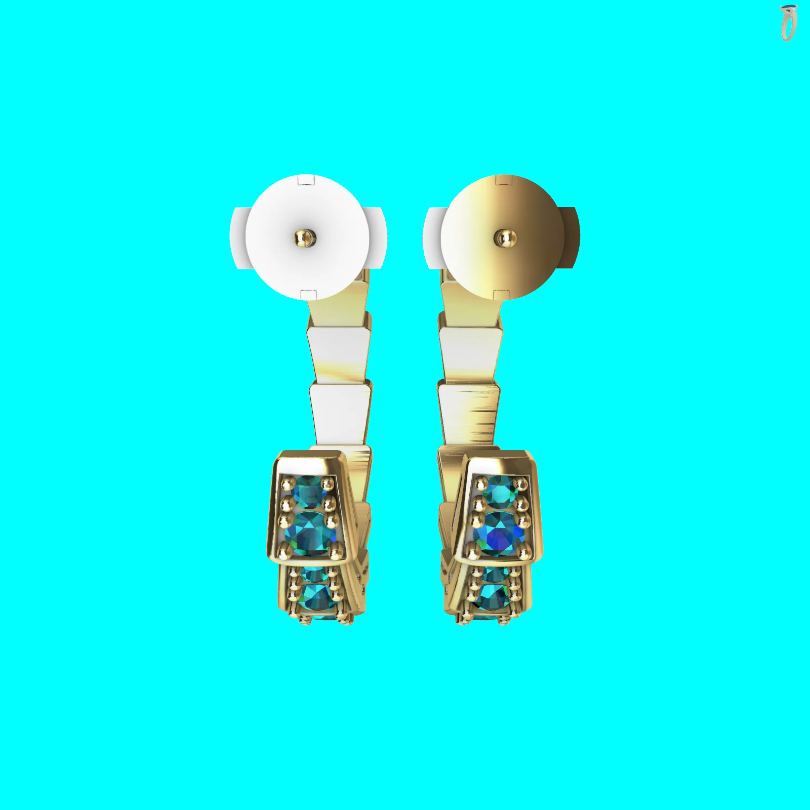 Hoop Earrings with Round Gems — view 6