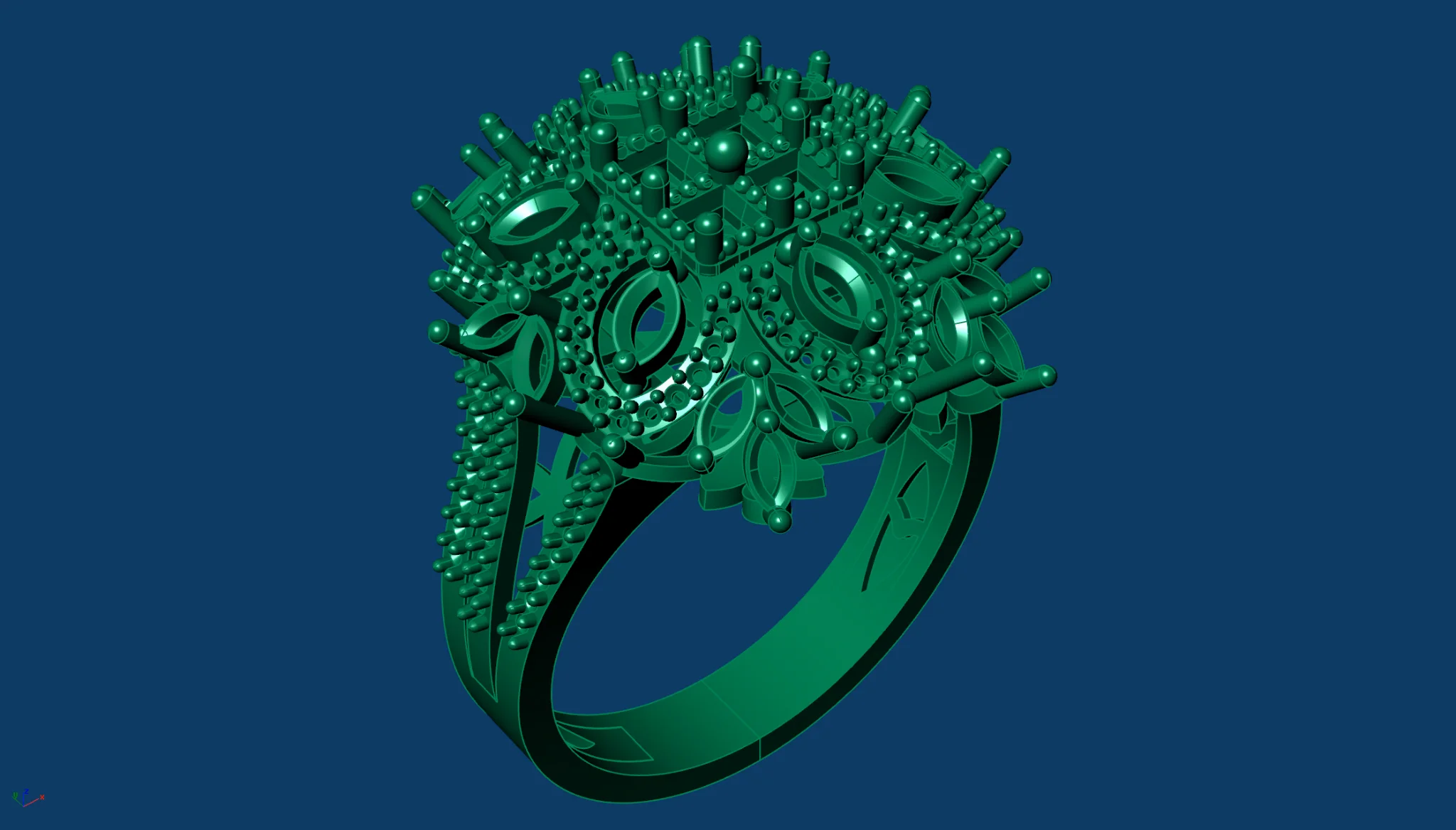 Marquise Princess Diamond Gold Ring — view 8