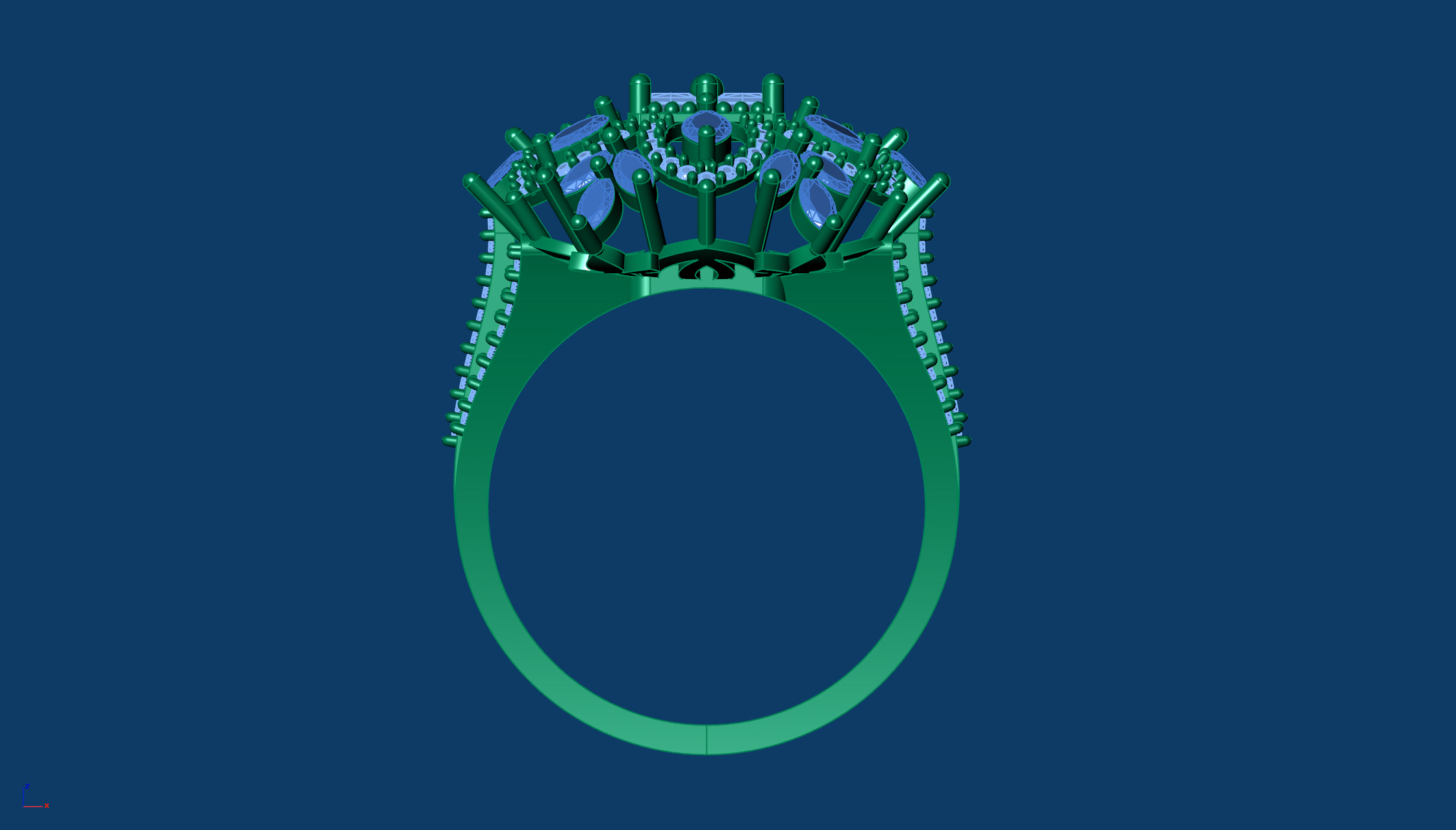 Marquise Princess Diamond Gold Ring — view 2