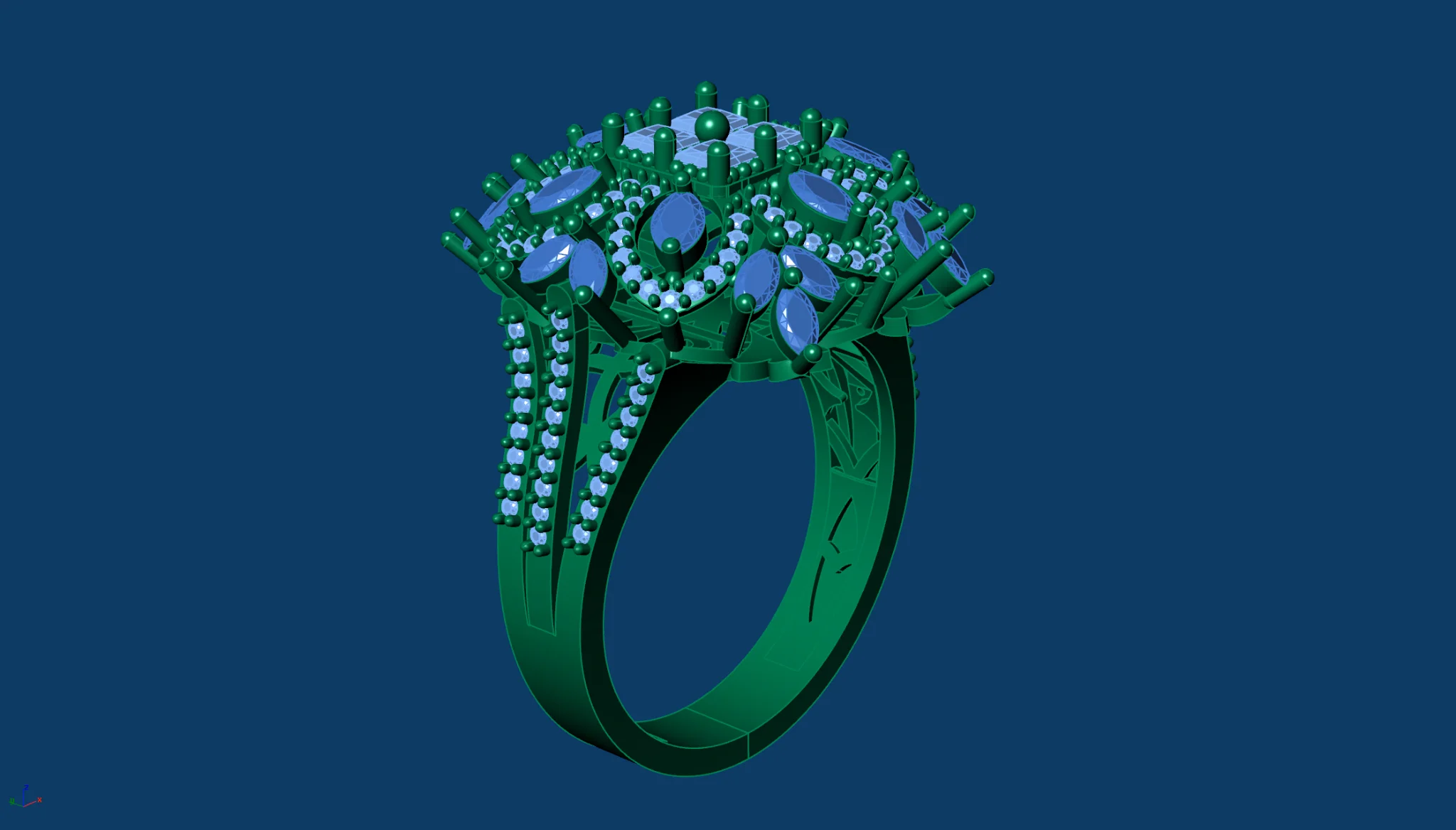 Marquise Princess Diamond Gold Ring — view 3
