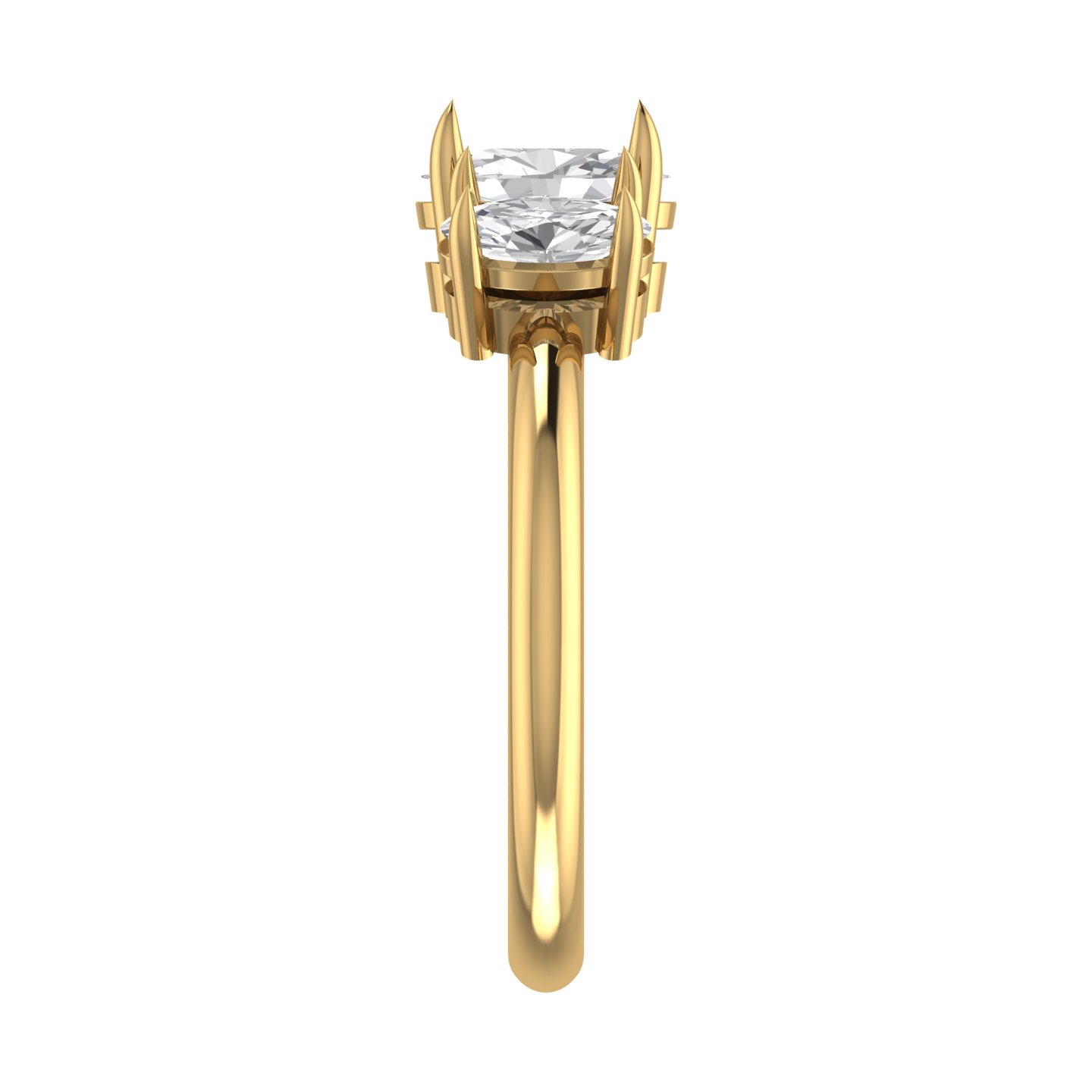 Trellis Three-Stone Oval Cut Ring — view 3