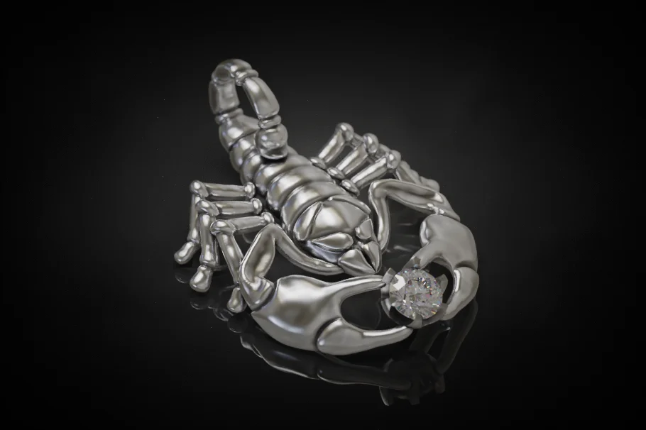 Articulated Scorpion Pendant Hanging by Tail — view 4
