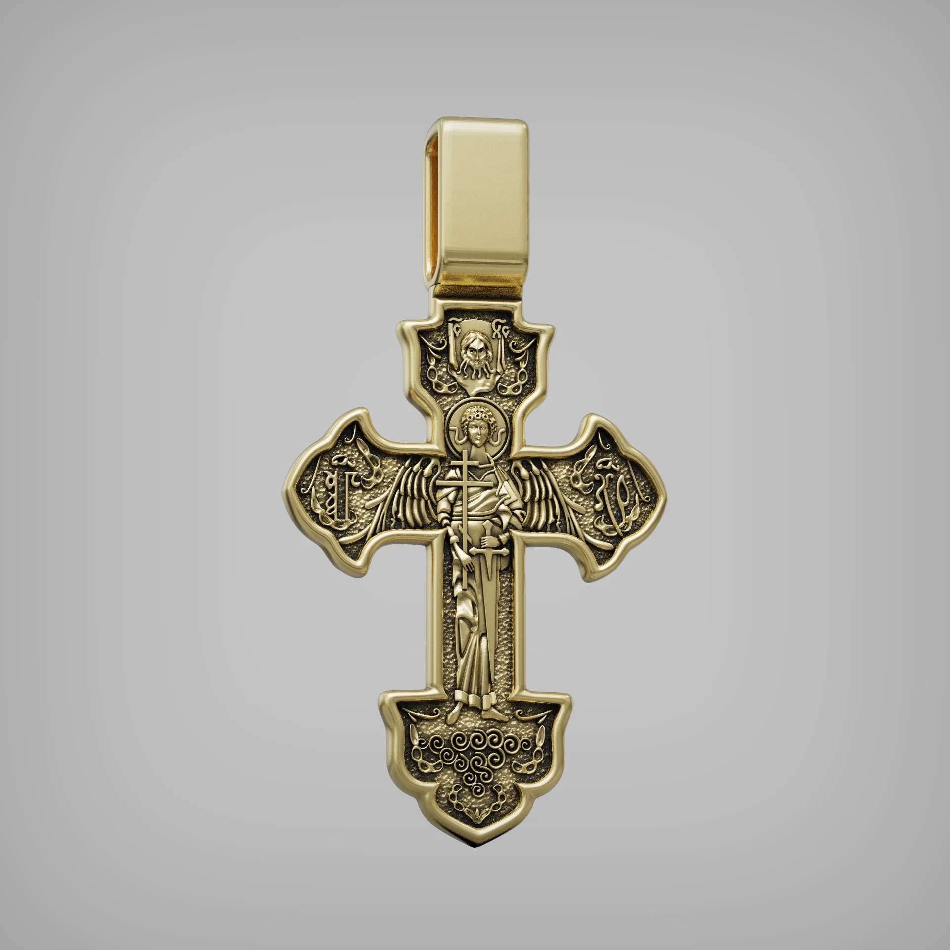 Orthodox Byzantine Crucifixion Archangel Cross — view 3