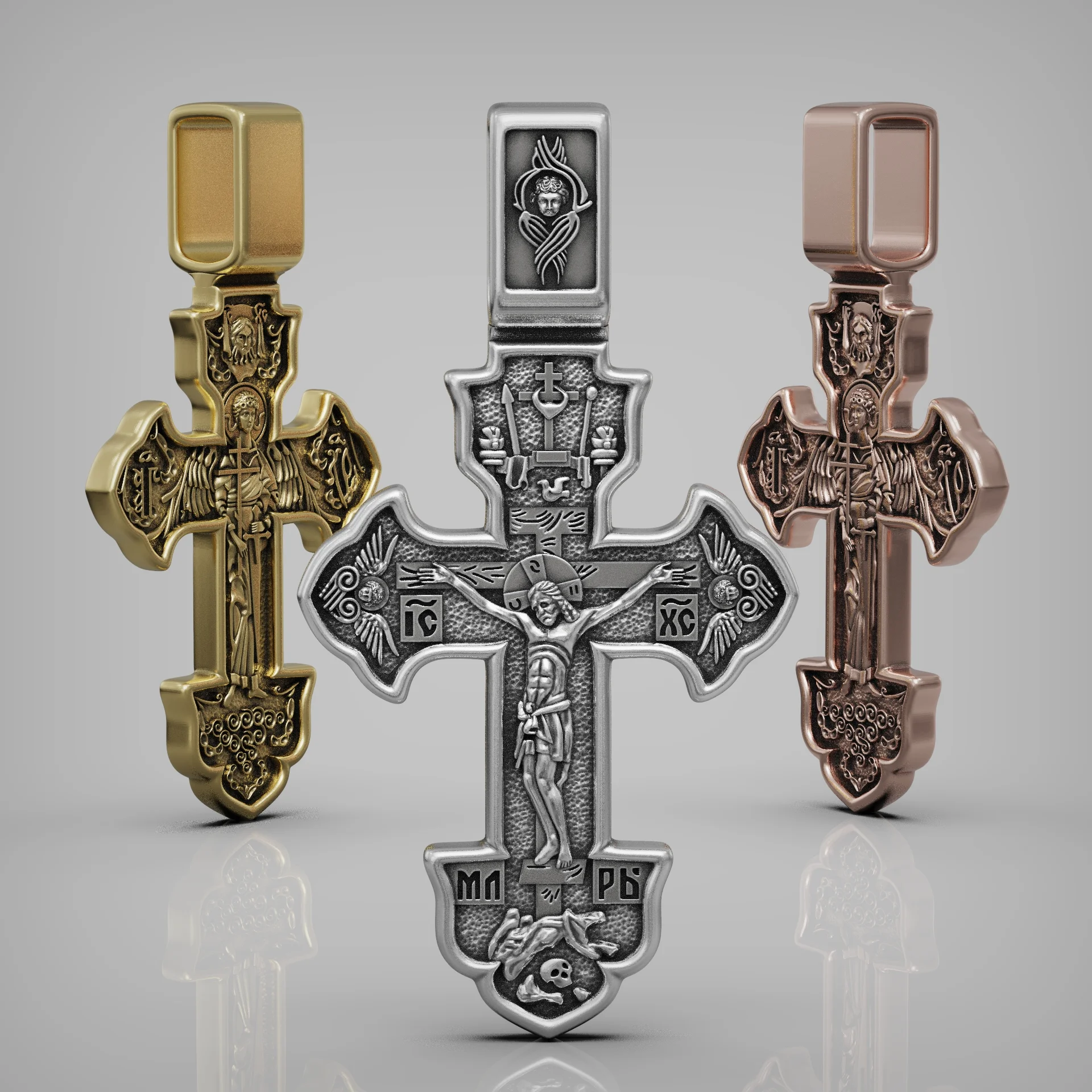 Orthodox Byzantine Crucifixion Archangel Cross — view 6