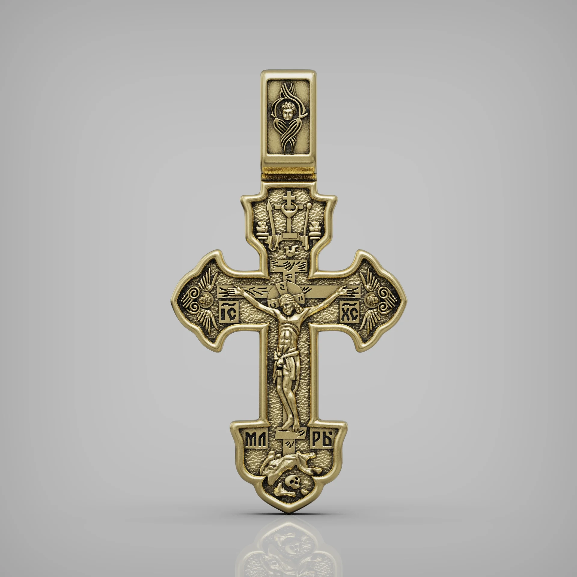 Orthodox Byzantine Crucifixion Archangel Cross — view 2
