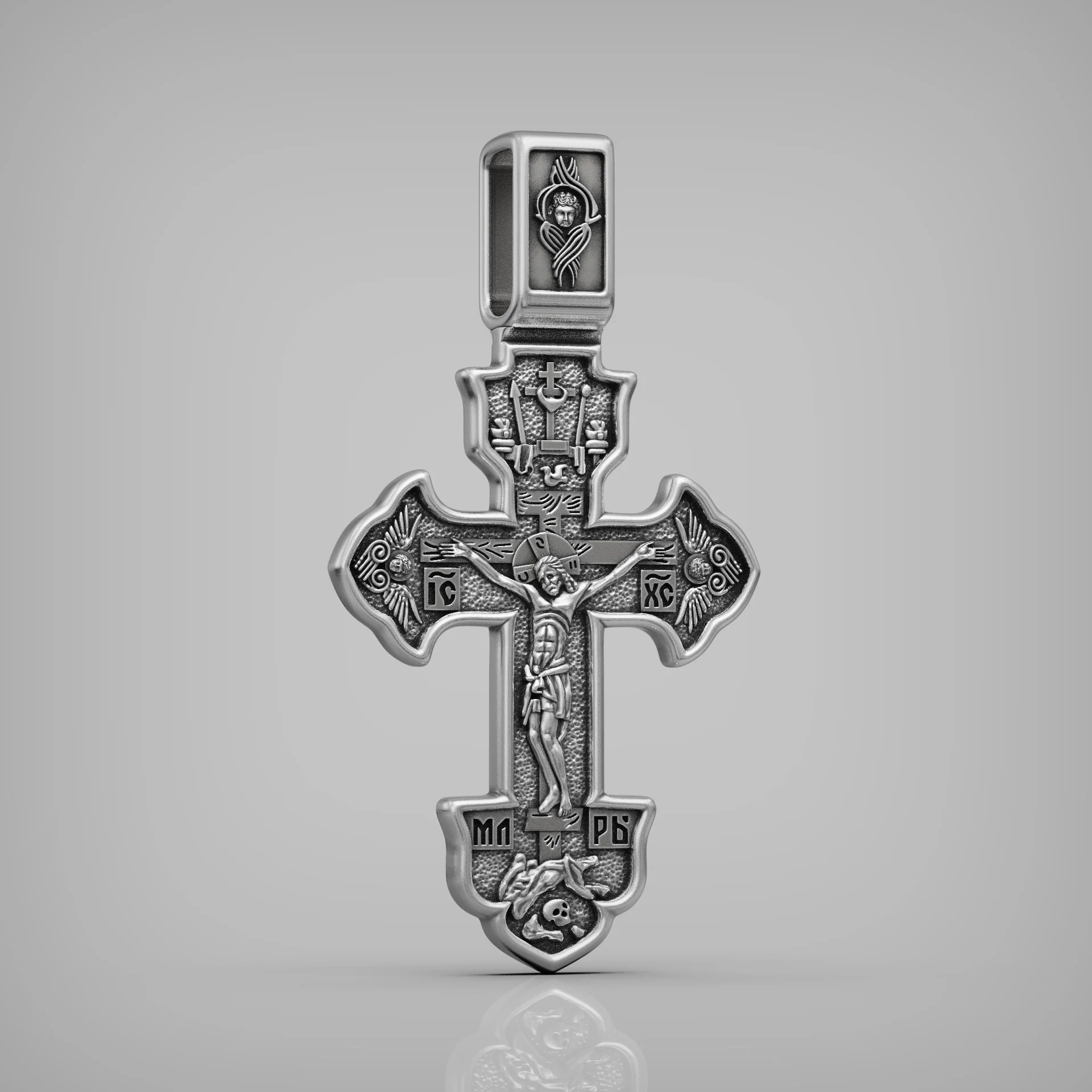 Orthodox Byzantine Crucifixion Archangel Cross — view 1