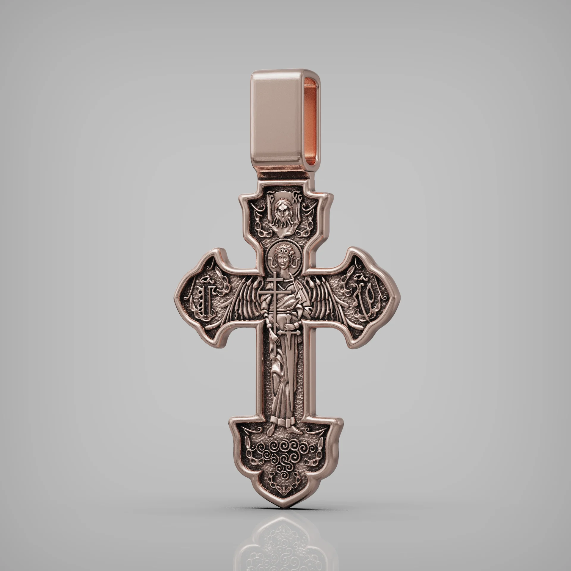 Orthodox Byzantine Crucifixion Archangel Cross — view 4