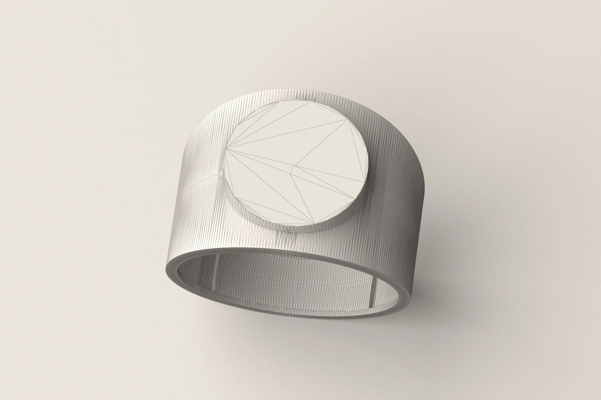 Plain Face Signet Ring 3D Print Model 65 — view 6
