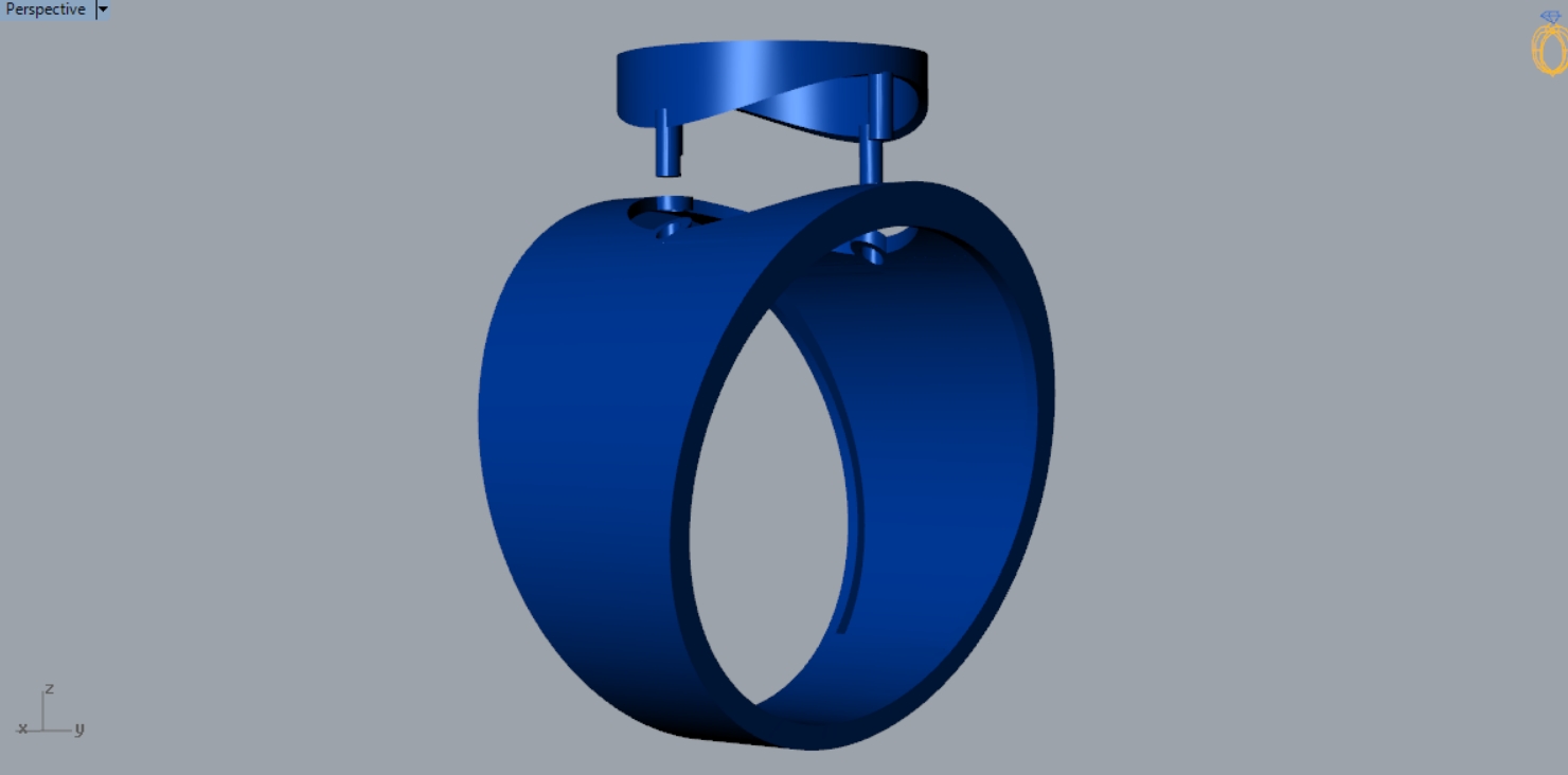 Plain Face Signet Ring 3D Print Model 65 — view 7