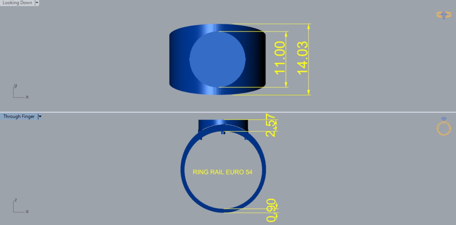 Plain Face Signet Ring 3D Print Model 65 — view 4