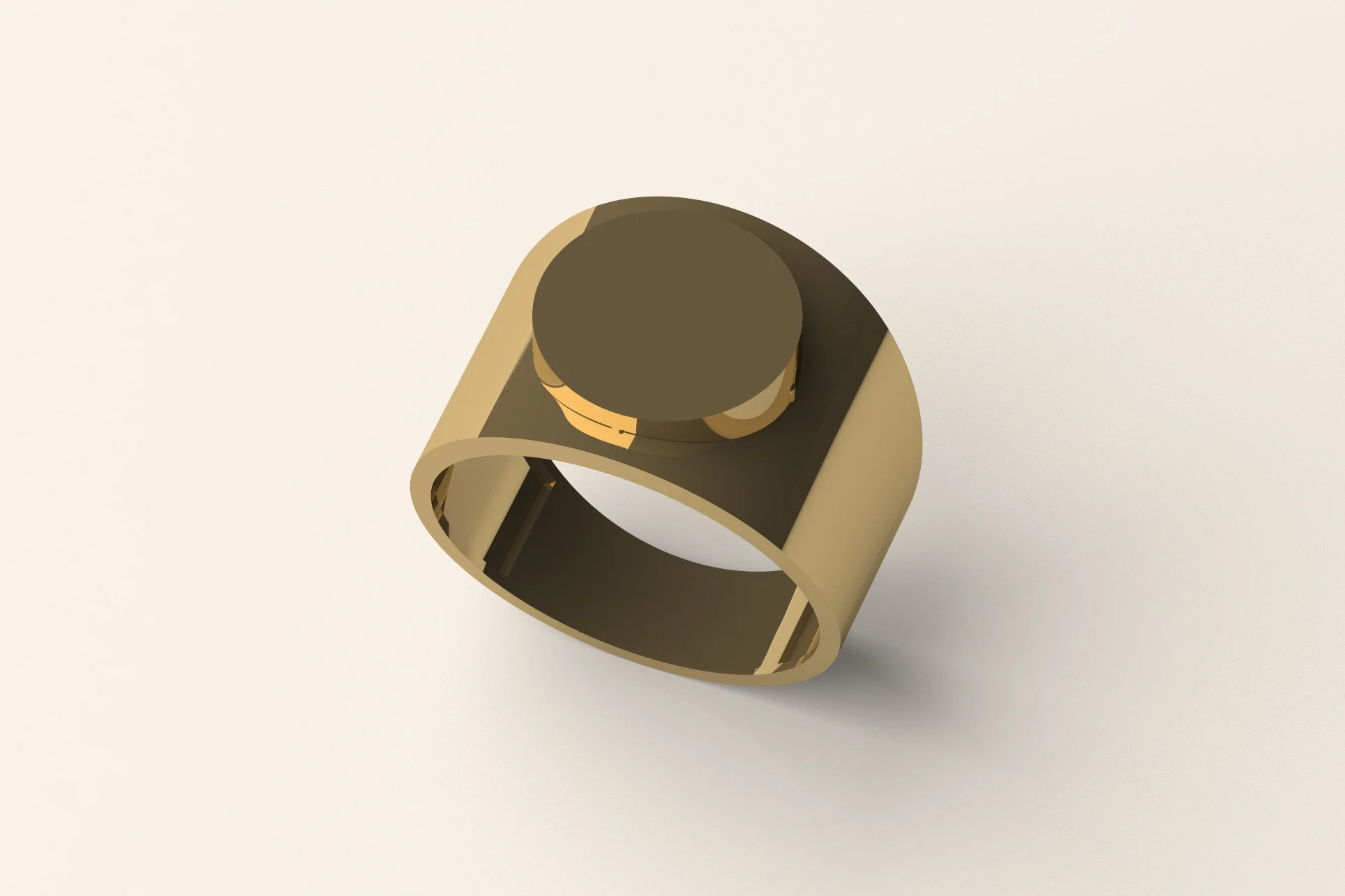 Plain Face Signet Ring 3D Print Model 65 
