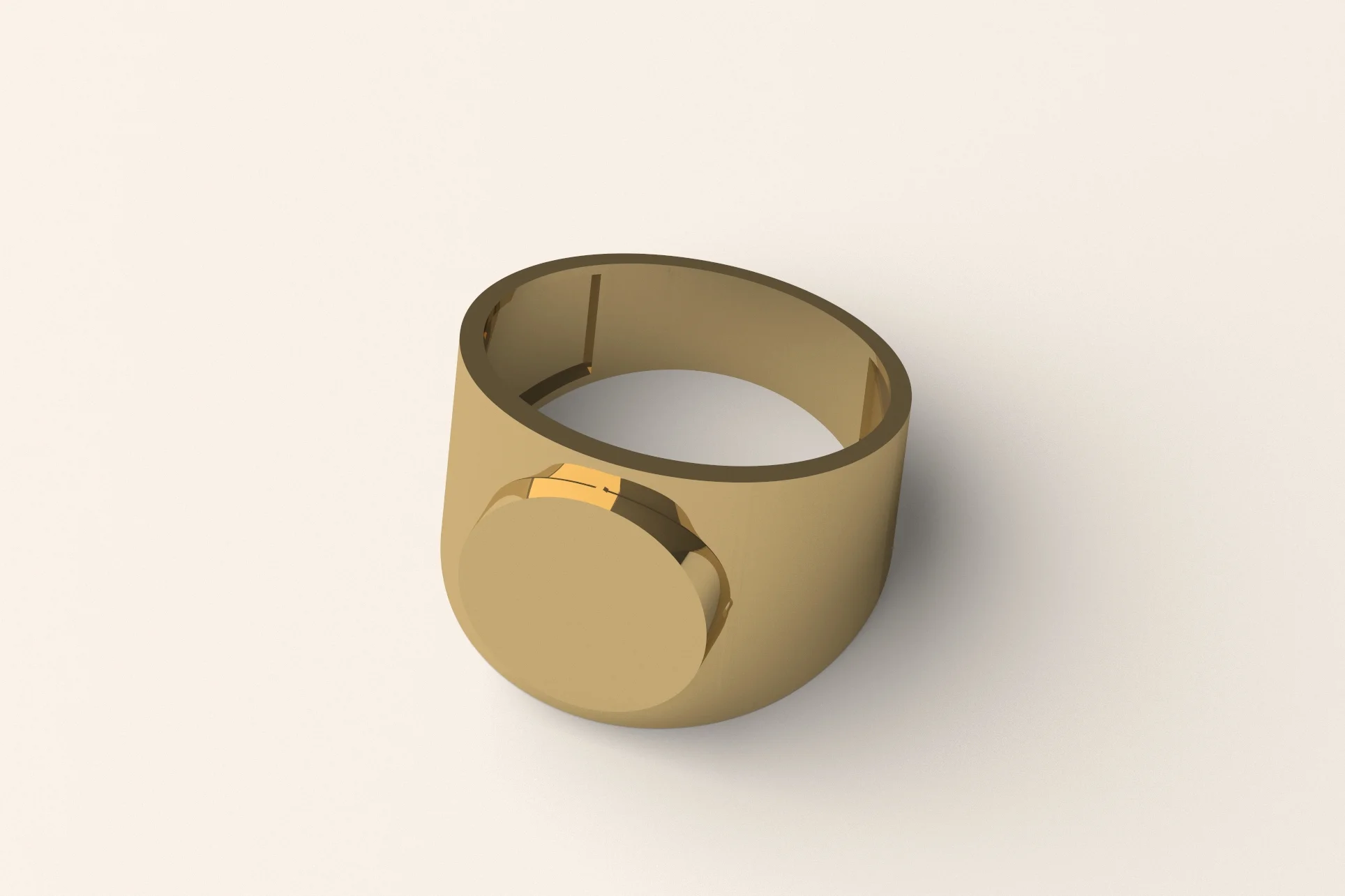 Plain Face Signet Ring 3D Print Model 65 — view 2