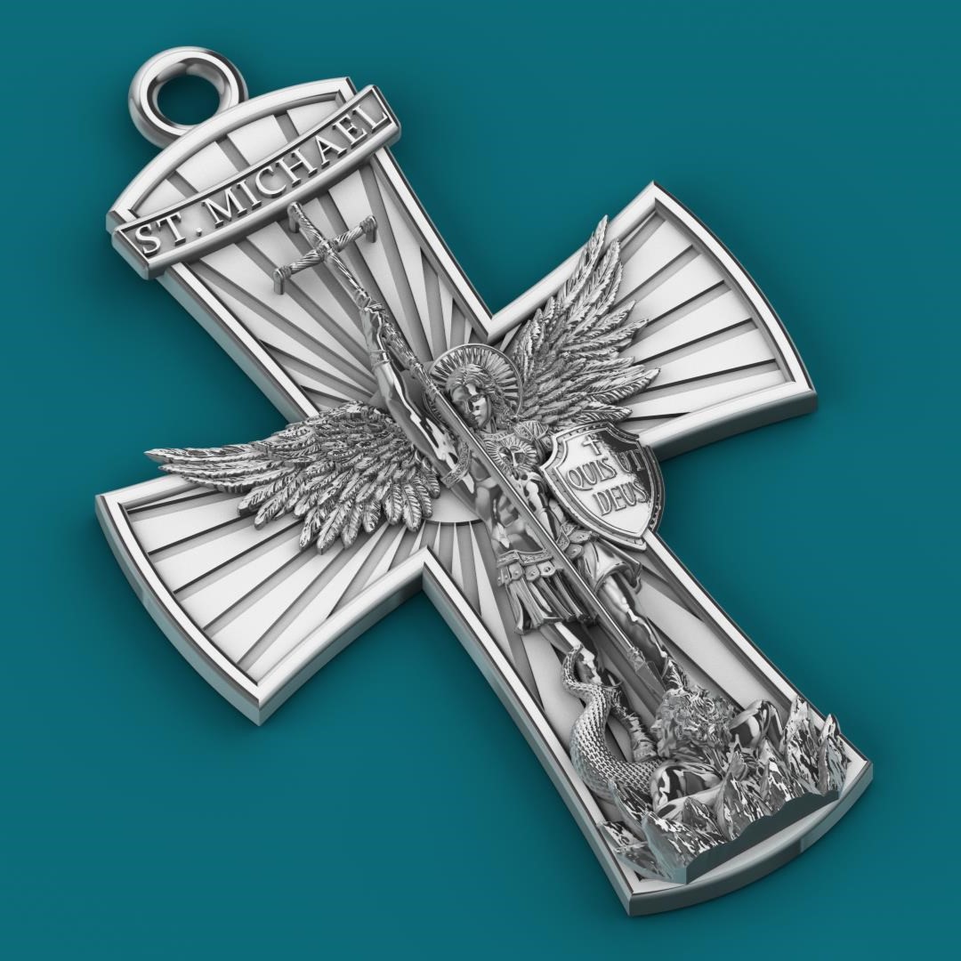 Saint Michael Archangel Cross Pendant