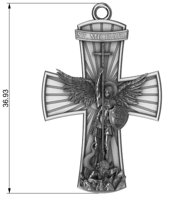 Saint Michael Archangel Cross Pendant — view 2
