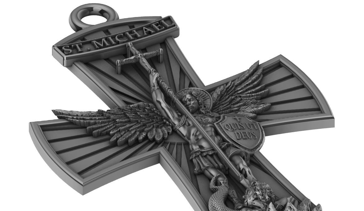 Saint Michael Archangel Cross Pendant — view 3