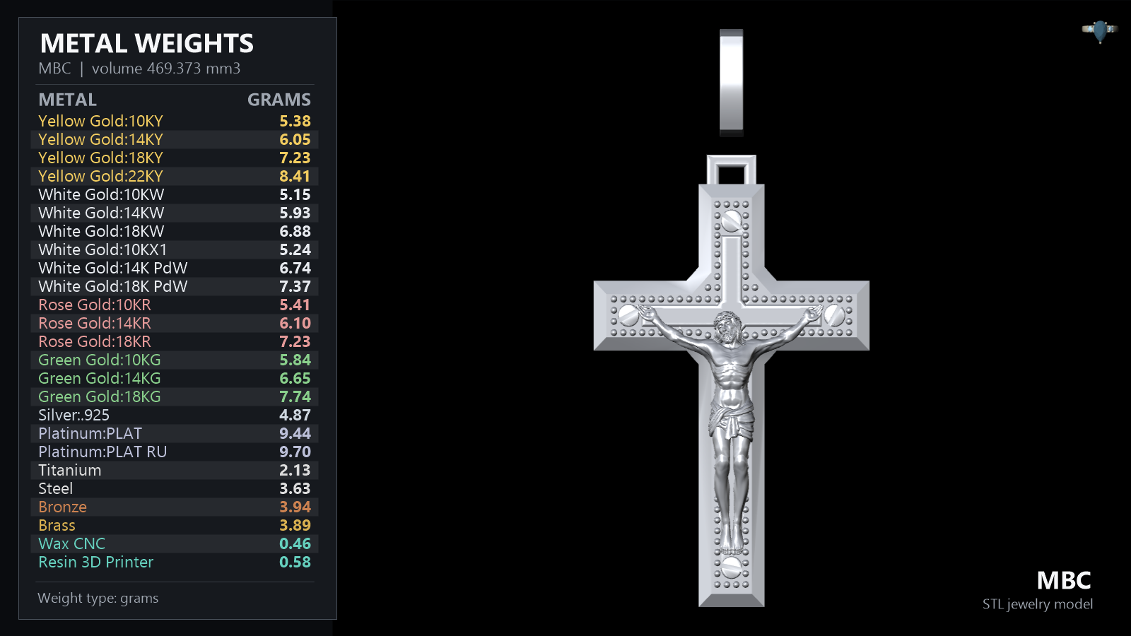 Crucifix Pendant with Riveted Border Detail — view 6