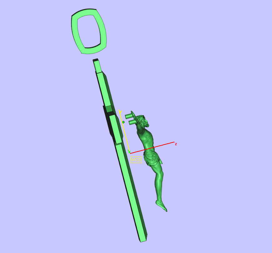 Crucifix Pendant with Riveted Border Detail — view 7