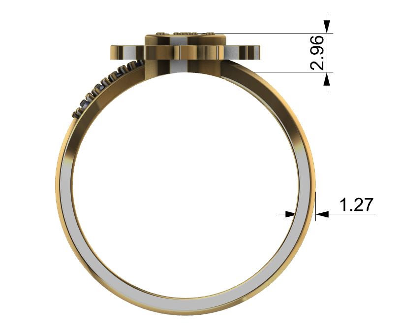 Elegant Sunflower Gemstone Ring — view 3