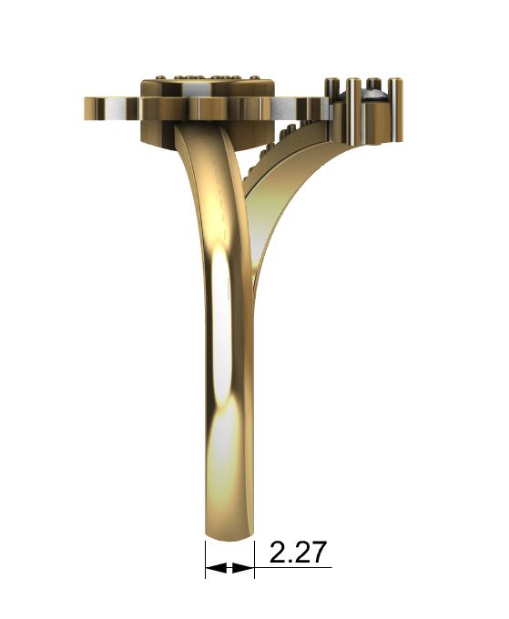 Elegant Sunflower Gemstone Ring — view 4