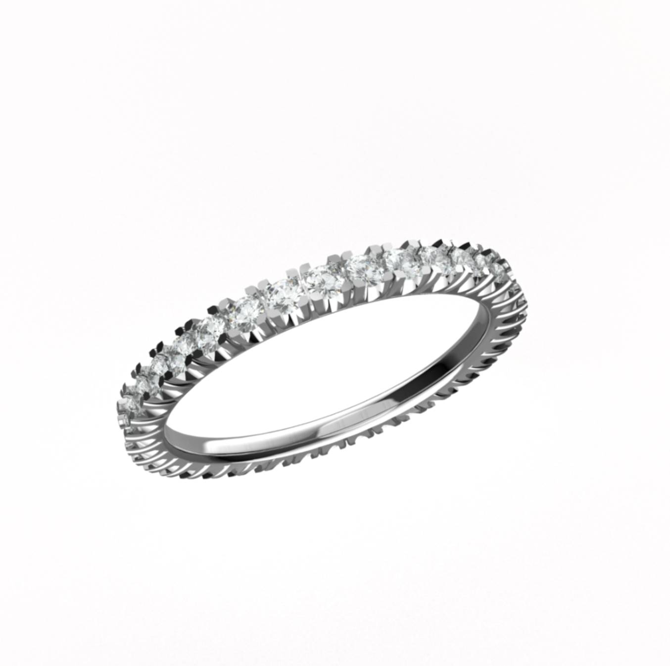 Ring wedding band with diamonds — view 4