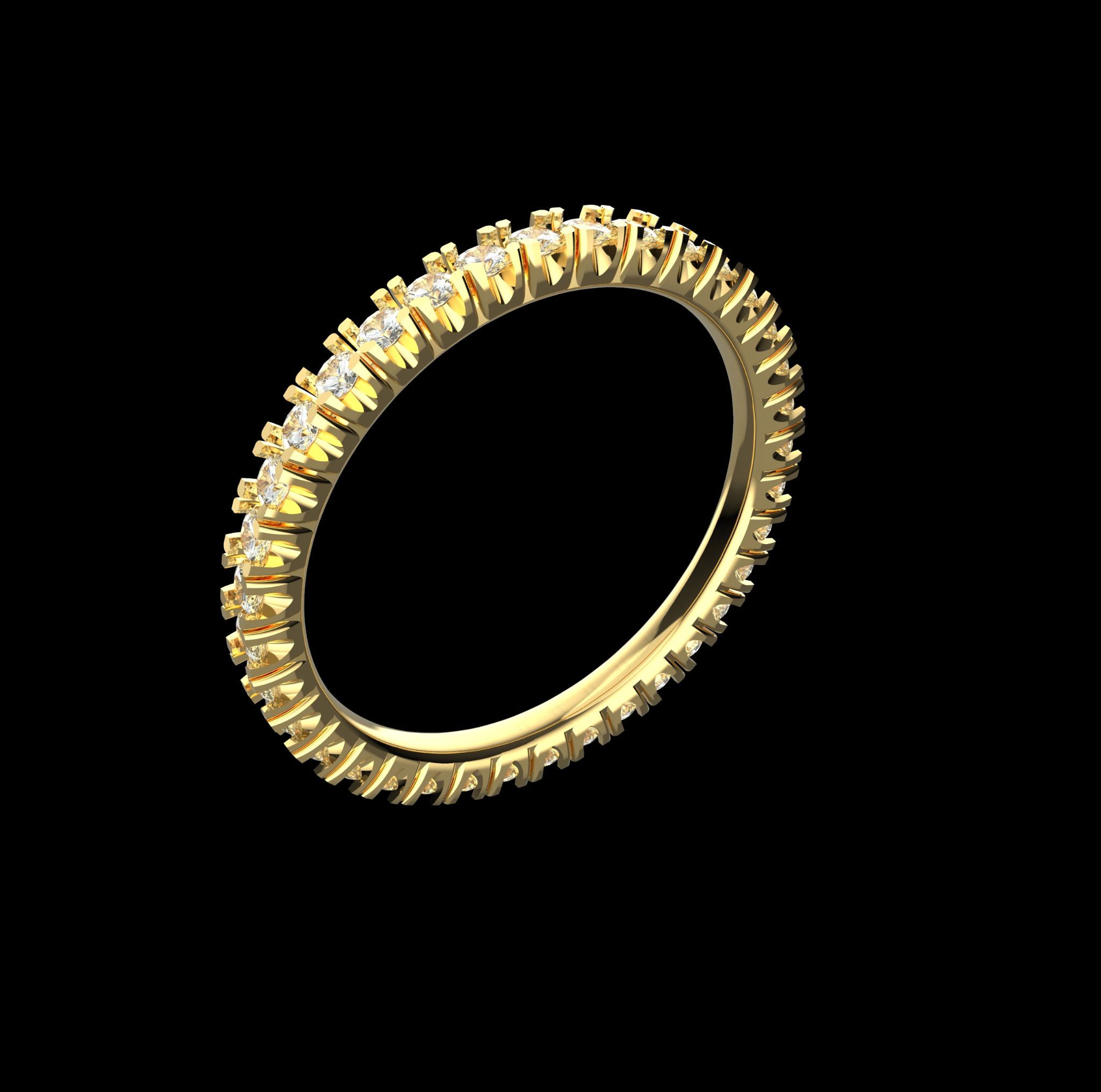 Ring wedding band with diamonds — view 7